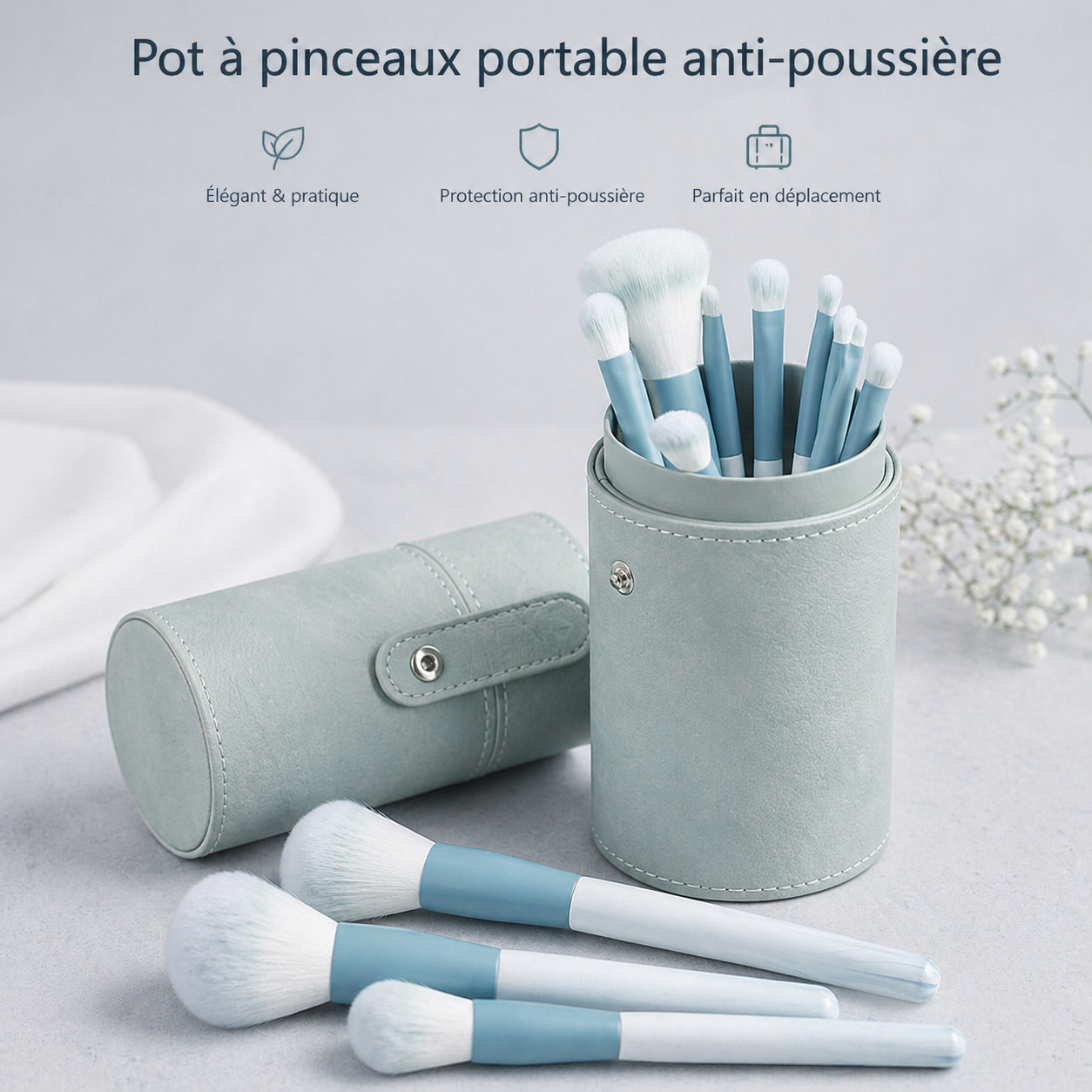 Kit Pretty™ — Pot à Pinceaux de Voyage avec Fermeture